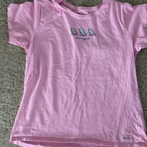Life Is Good Pink Short Sleeve Tee